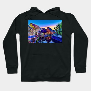 Quaint Canal Strasbourg Alsace France Retro Landscape Hoodie